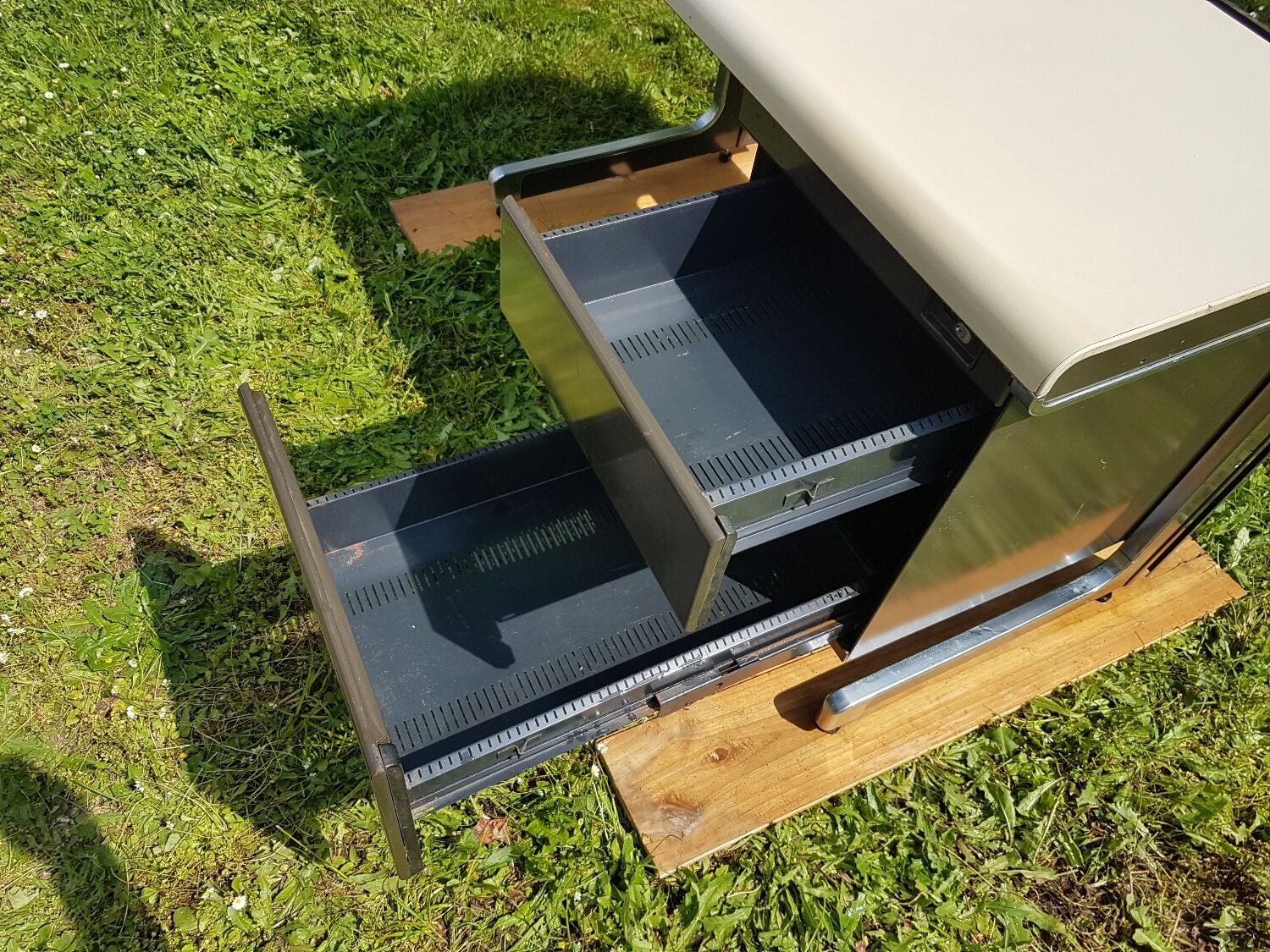 Metal and chrome desk from the 70s