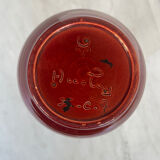 Vintage Accolay vase in red ceramic, double handle.