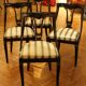 18th Century French Directoire Mahogany Chairs with Silk Blend Upholster Fabric, Set of 4