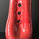 Red ceramic vase