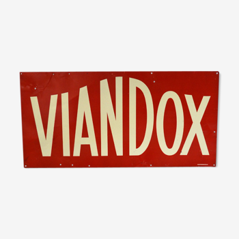 Advertising plate in sheet metal Viandox