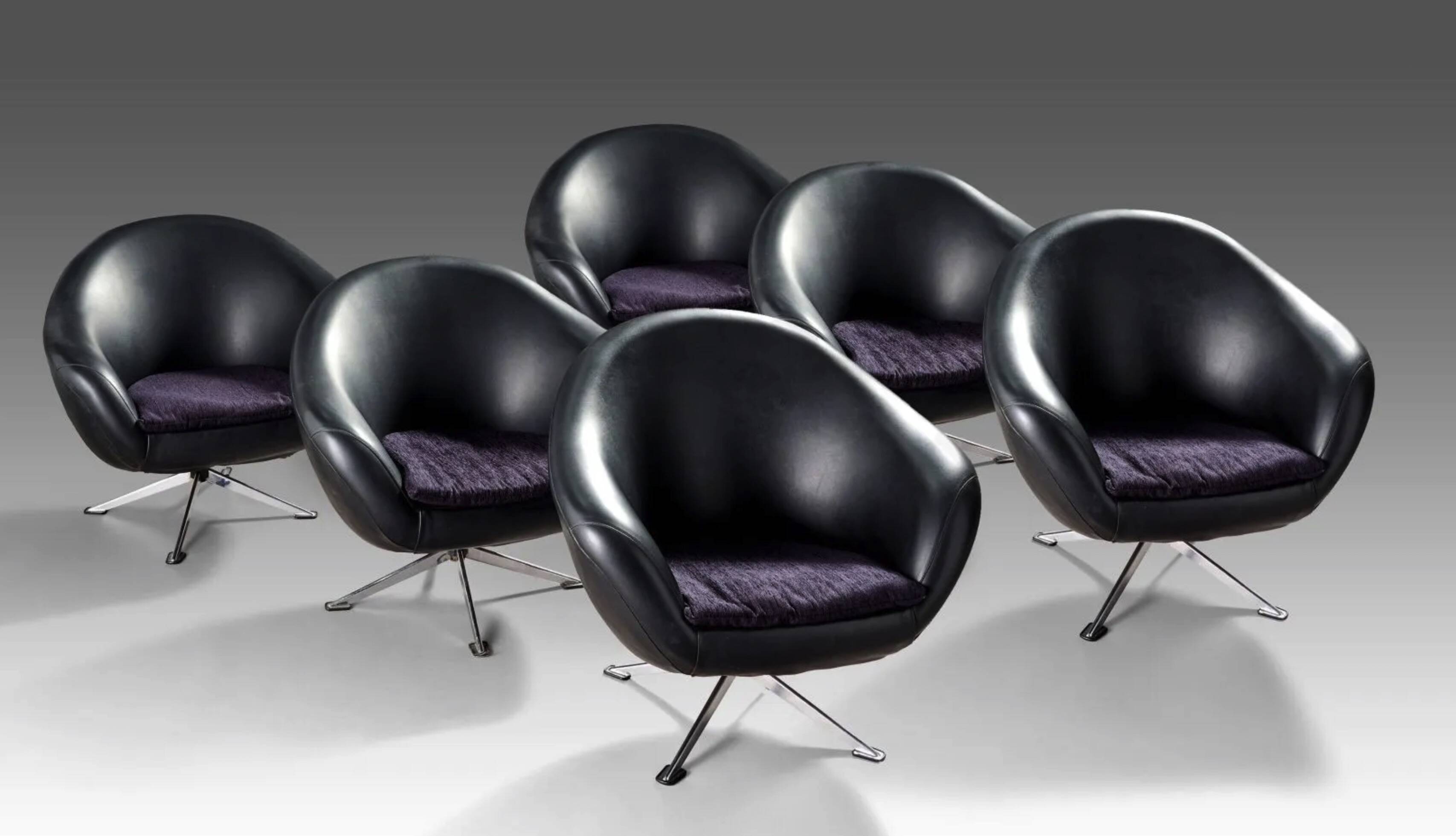 Balloon Shell Armchair "EGG" 60/70 Scandinavian design by Karl Eric Klote for Overman