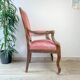 Louis Philippe armchair in pink velvet