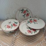 12 antique flat plates + HBCM soup tureen