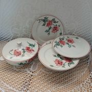 12 assiettes plates anciennes + soupière HBCM