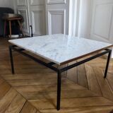 1950s coffee table in marble and metal