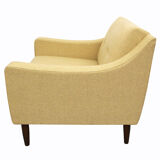 1960s polstery armchair in yellow, restored