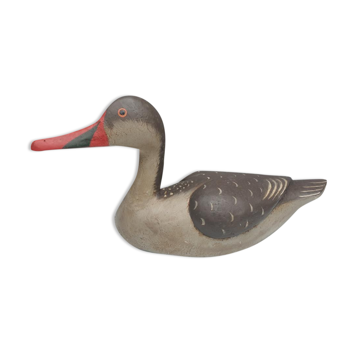 Canard à bec rouge bois peint