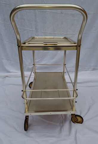 Chrome metal rolling bar 1970