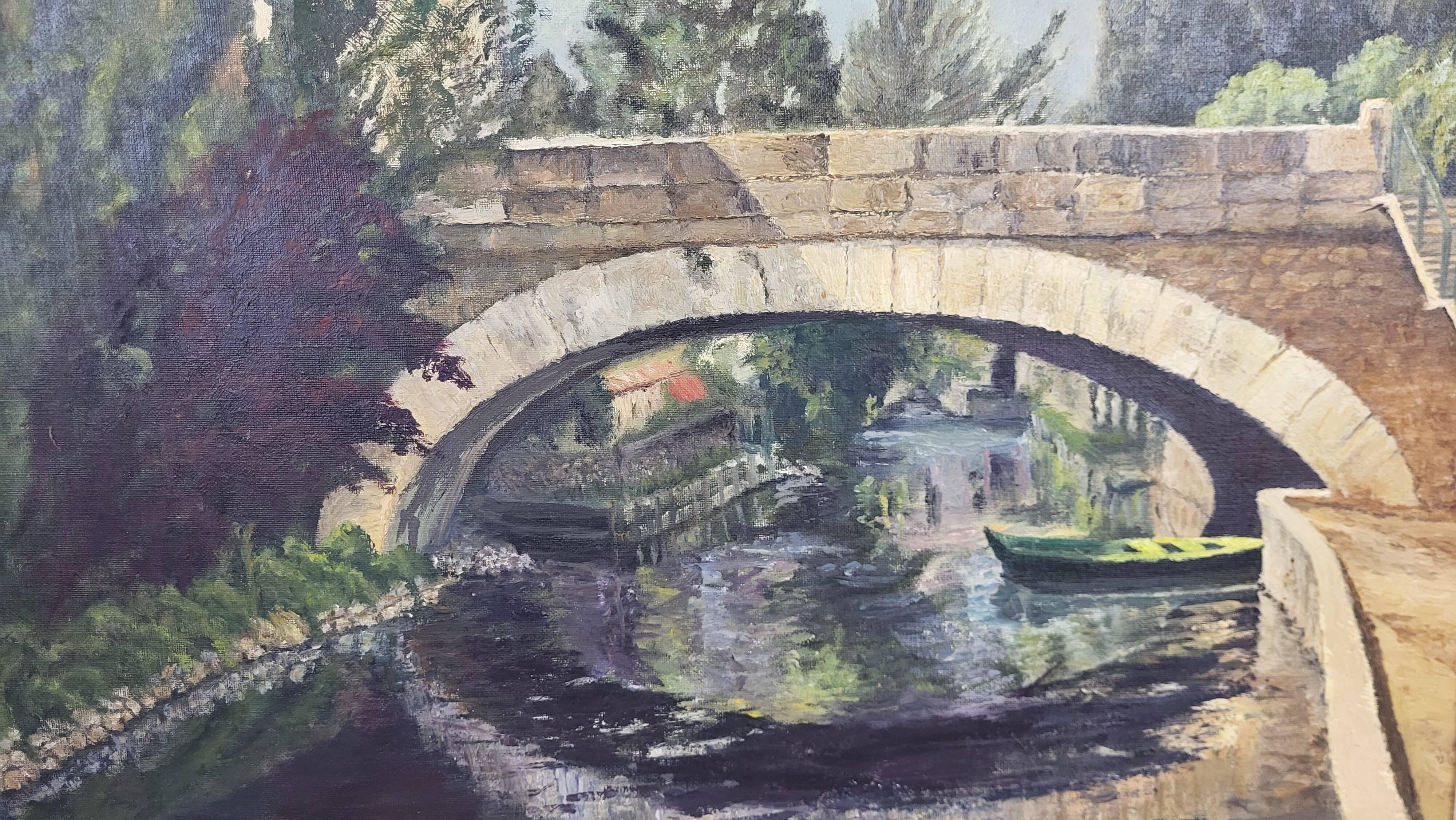 HST painting "Melun - The Almont bridge"
