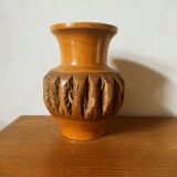 Wooden vase with bark