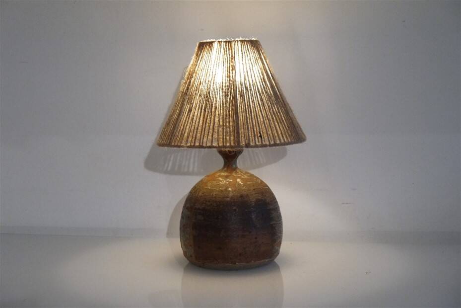 Stoneware and rope table lamp 1960