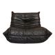 Black leather Togo armchair by M. Ducaroy for Ligne Roset