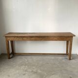 Solid oak work table console 220cm
