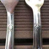 Set of 12 spoons 12 forks metal silver stuff bourdelle poicon bb shell