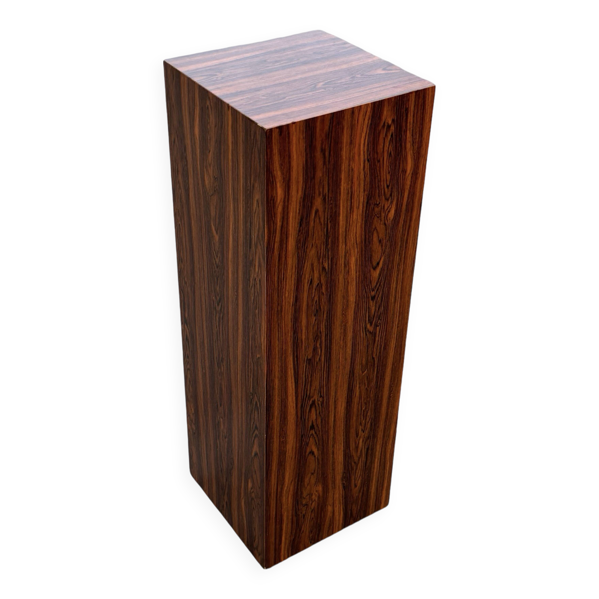Vintage plant column in rosewood veneer 80s design