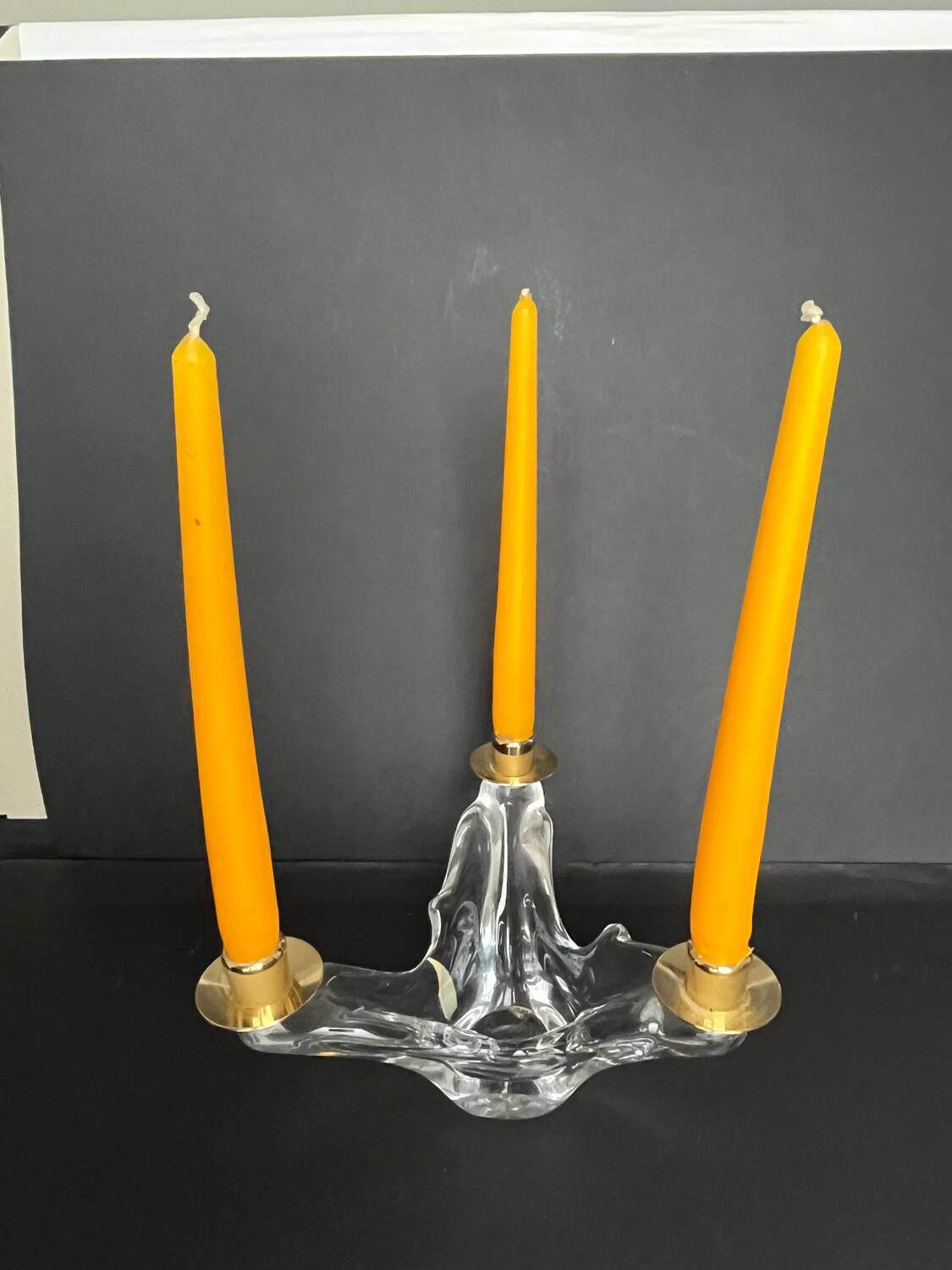 SCHNEIDER 3-branched crystal candlestick