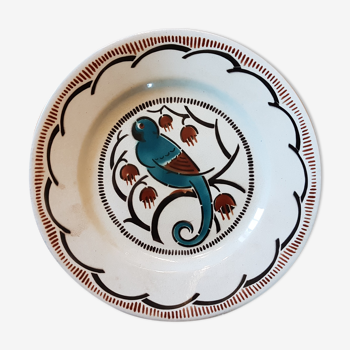 Plate with bird decoration