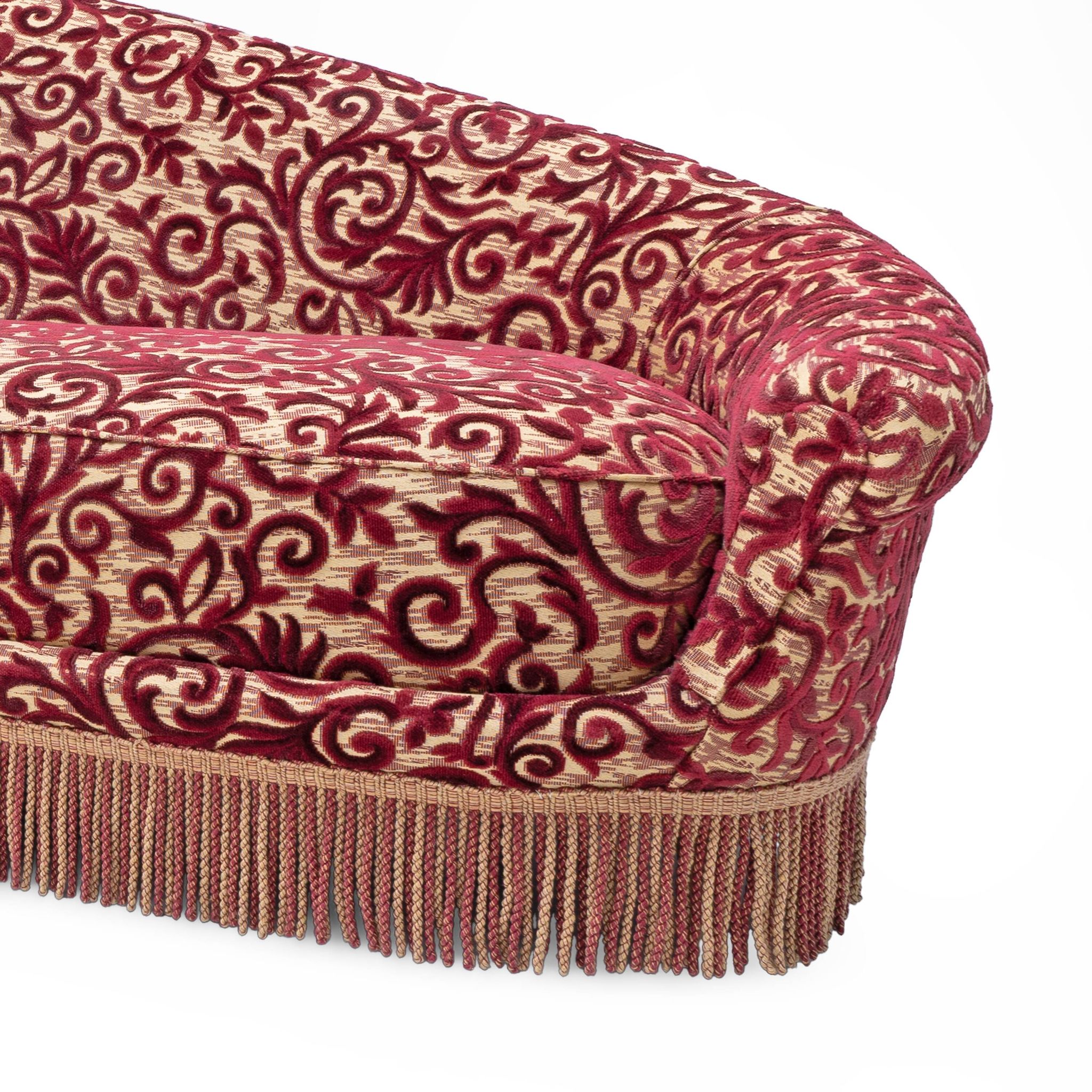 Mid-century Domus Italian Curved Sofa by Federico Munari 1950s