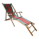 Red and green striped wooden deckchair