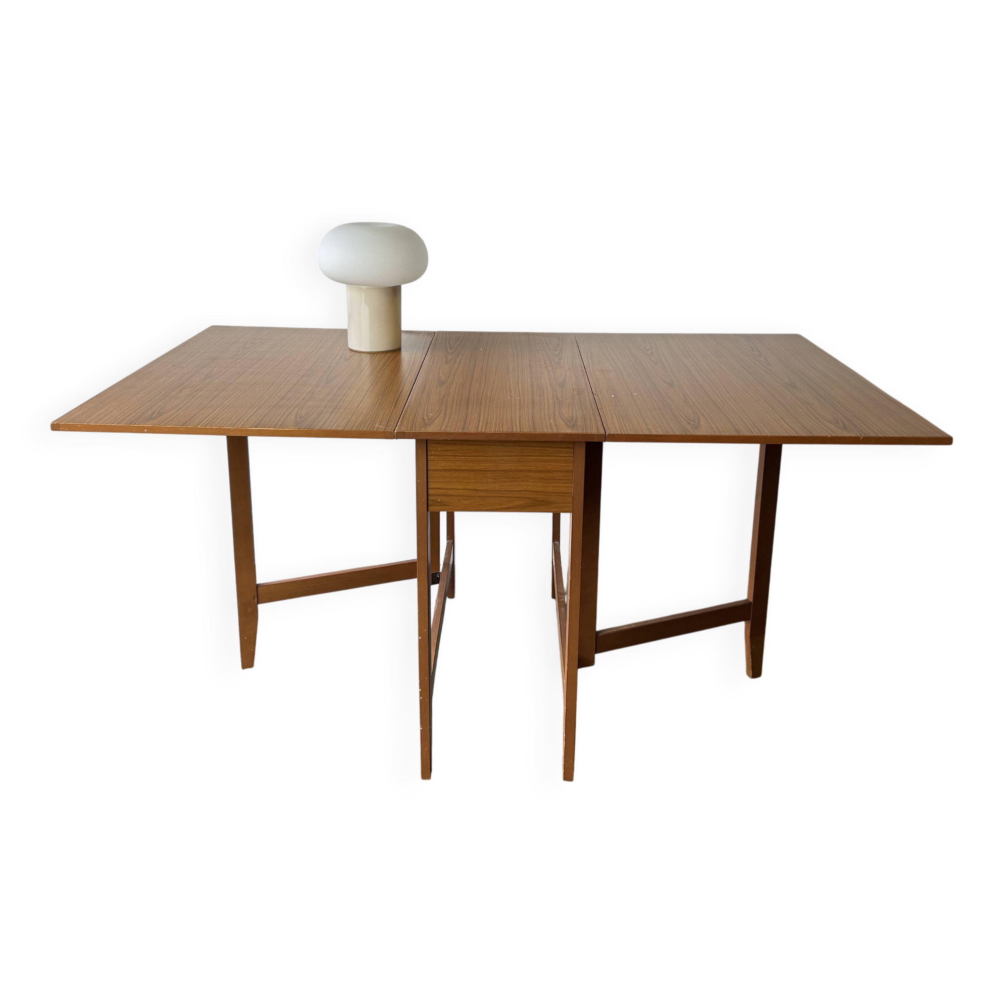 Schreiber Mid Century Vintage Teak Effect Formica Drop Leaf Gateleg Dining