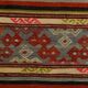 Tapis Kilim fait main à rayures rouges et oranges (6 x 9 pouces), 174 x 267 cm