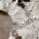 Cowhide carpet white and brown 1970 230 x 219