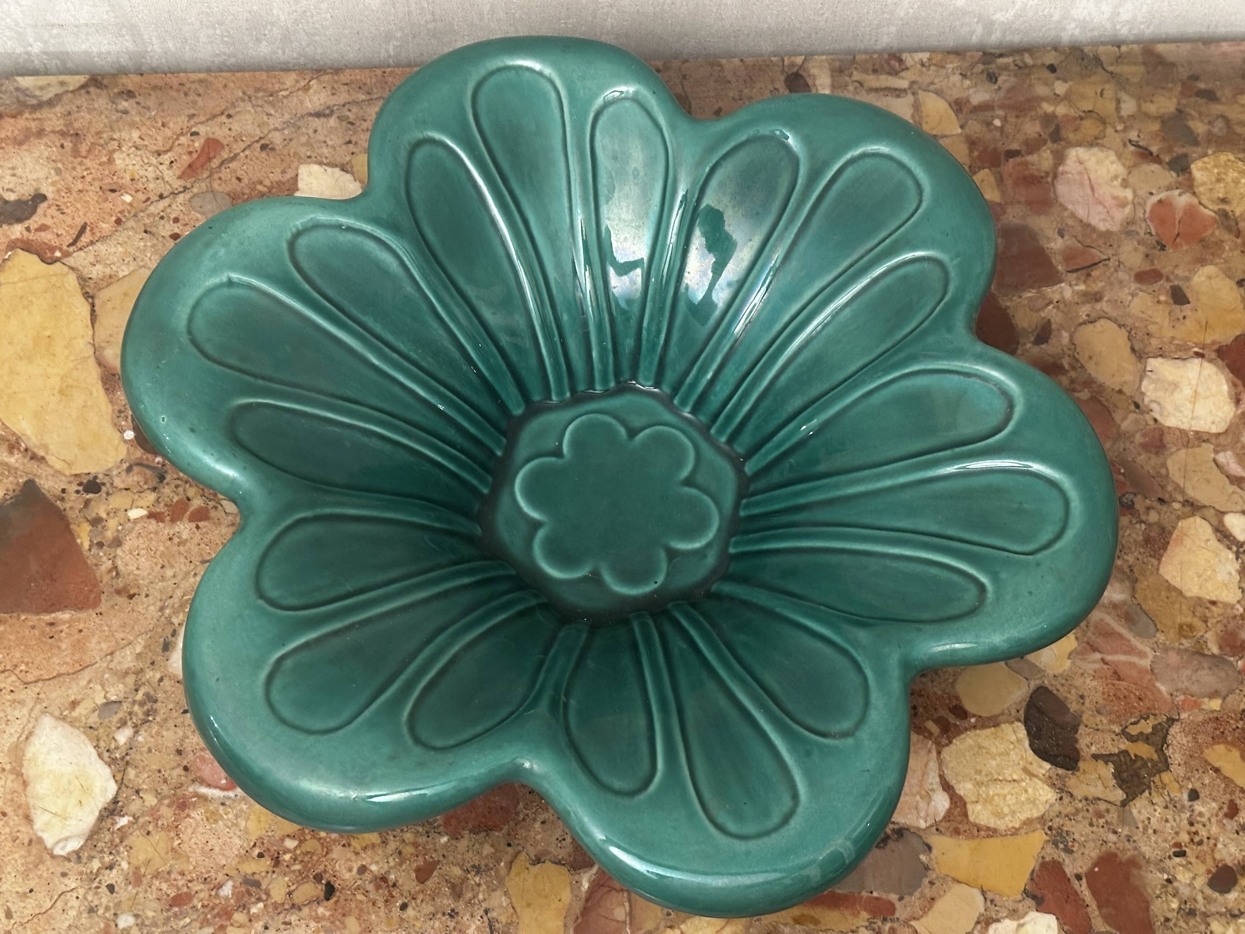 CAB Art Ceramics of Bordeaux - Large green art-deco centerpiece