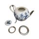 Théière en porcelaine allemande antique Meissen Zwiebelmuster avec argent, milieu des années 180.