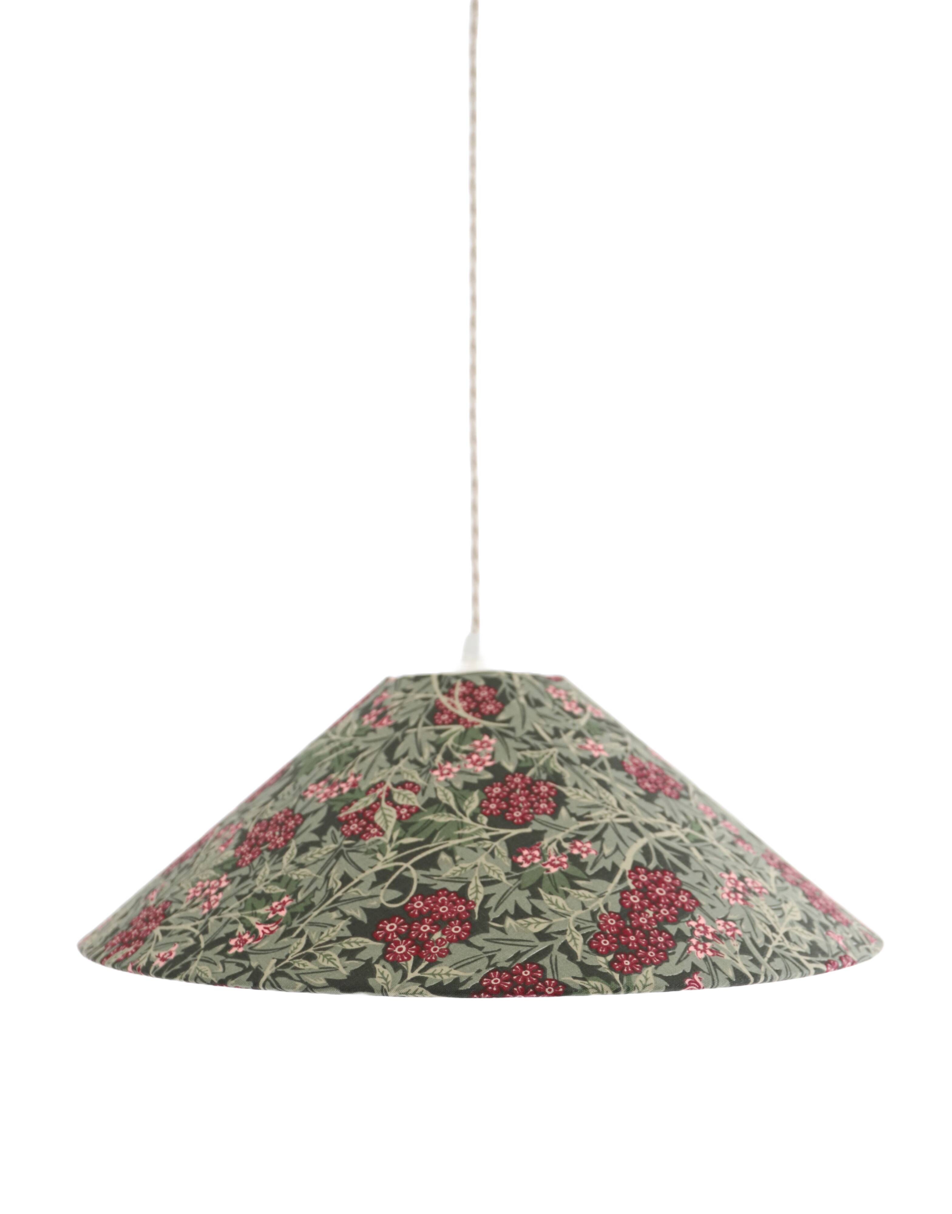 Refurbished printed trapezoidal pendant light