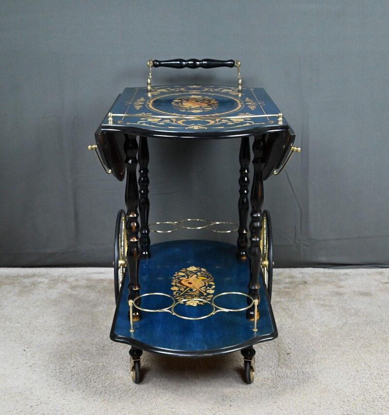 Service trolley in marquetry from Sorente, Italy – 1960