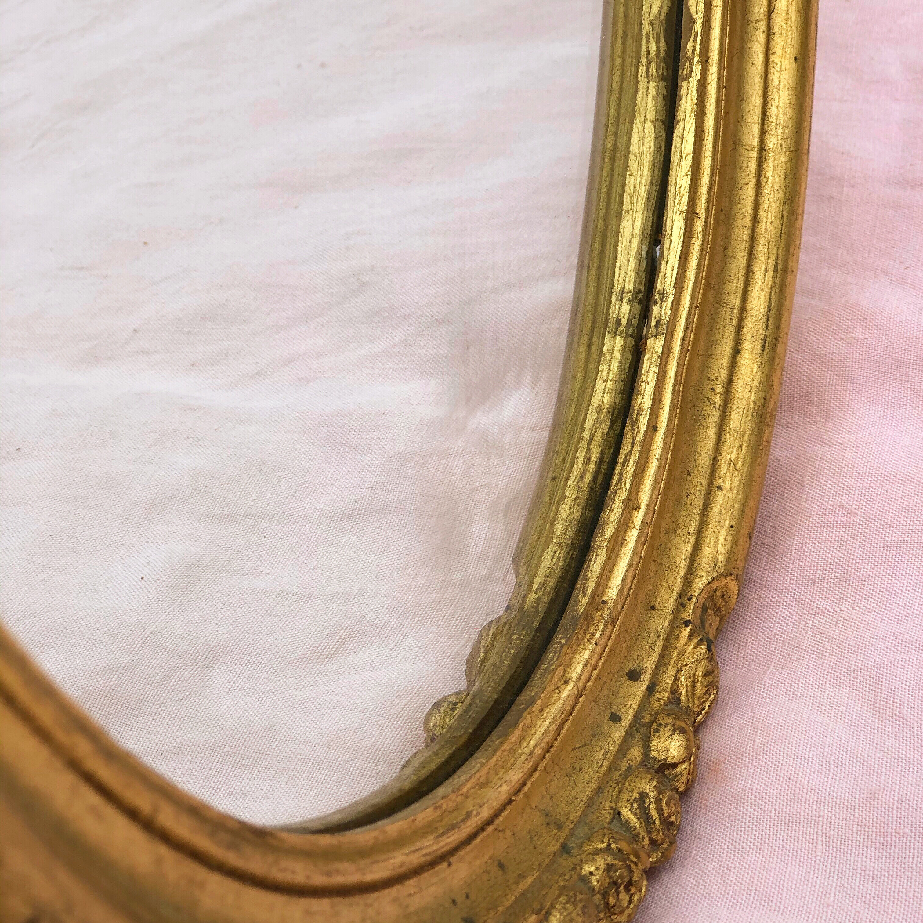 Golden wall medallion mirror 46cm