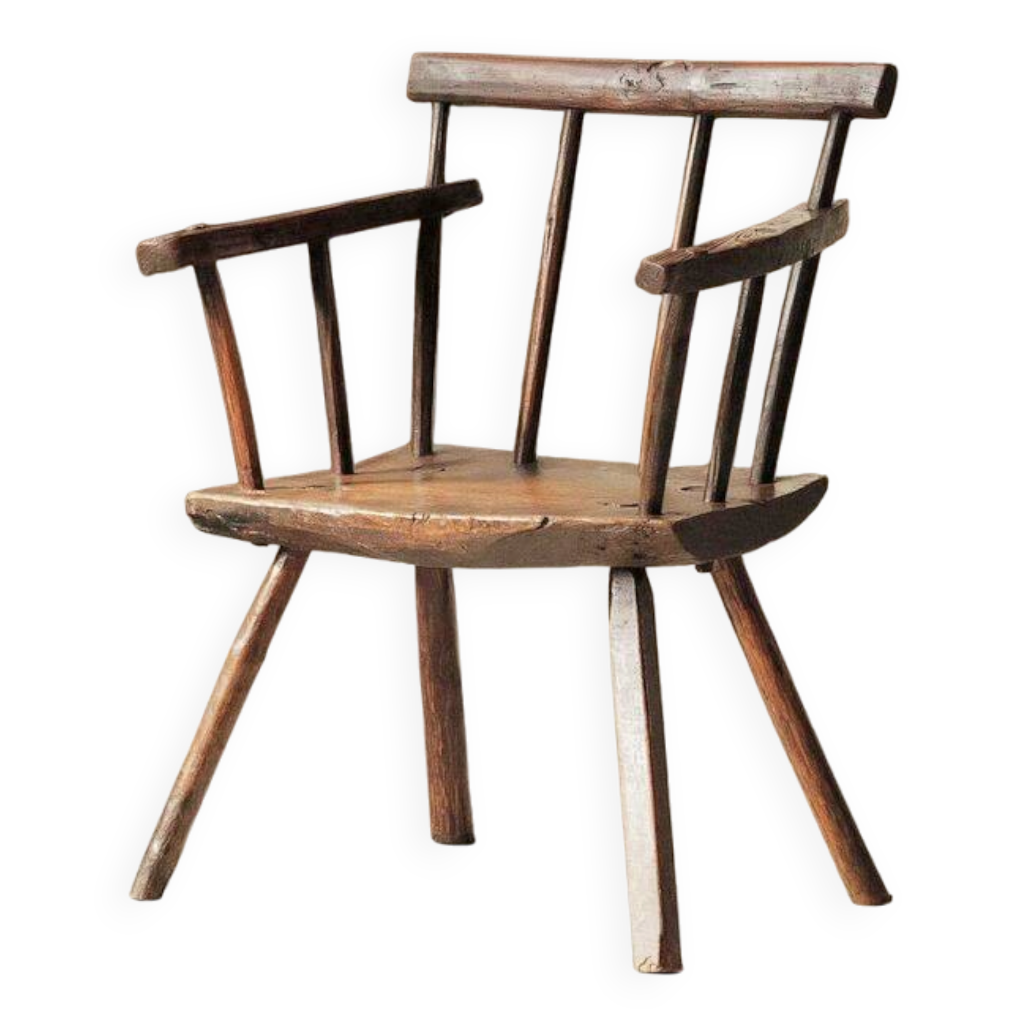 Fauteuil en bois massif, art populaire, Royaume-Uni , XIXᵉ siècle