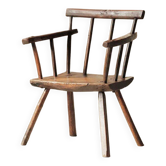Solid wood armchair, folk art, United Kingdom, 19th century