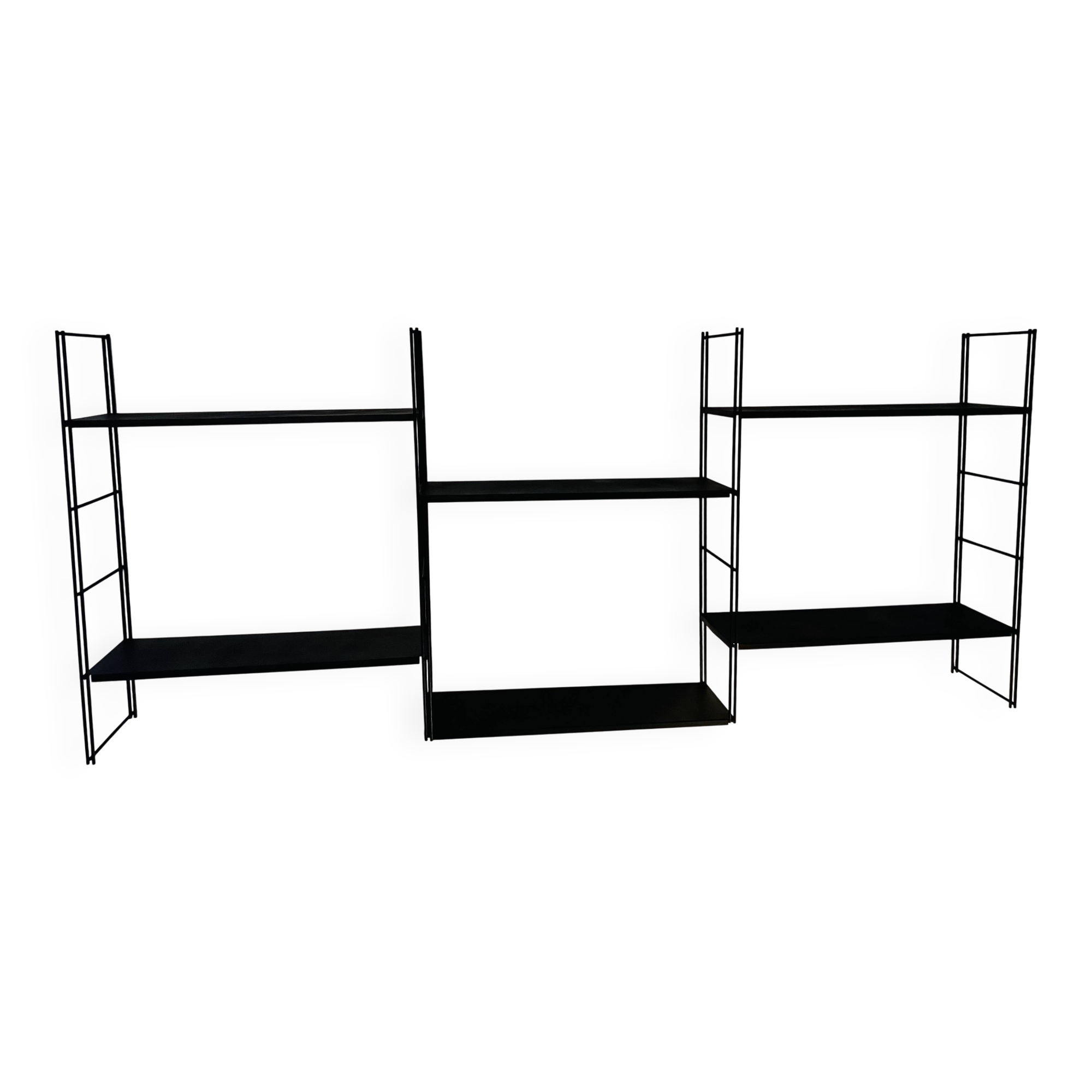 Modular shelves string black metal