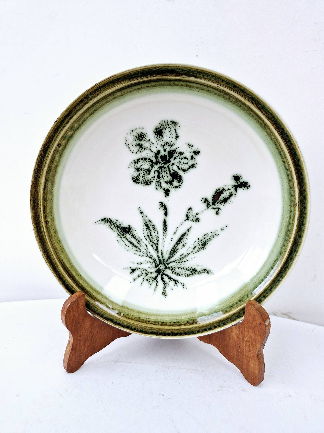 8 vintage hollow plates earthenware Gien model Herbiers table arts France