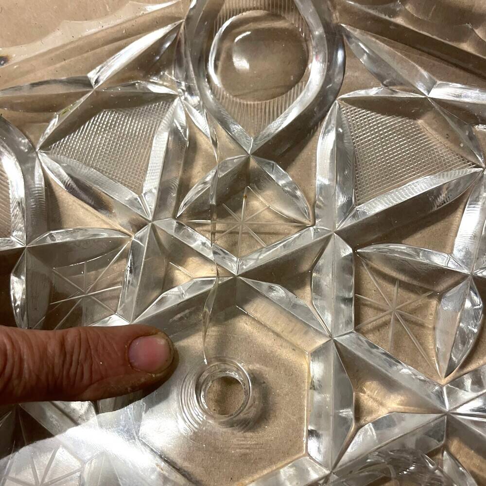 Mid Century Italian Modern glass and chrome hanging lamp