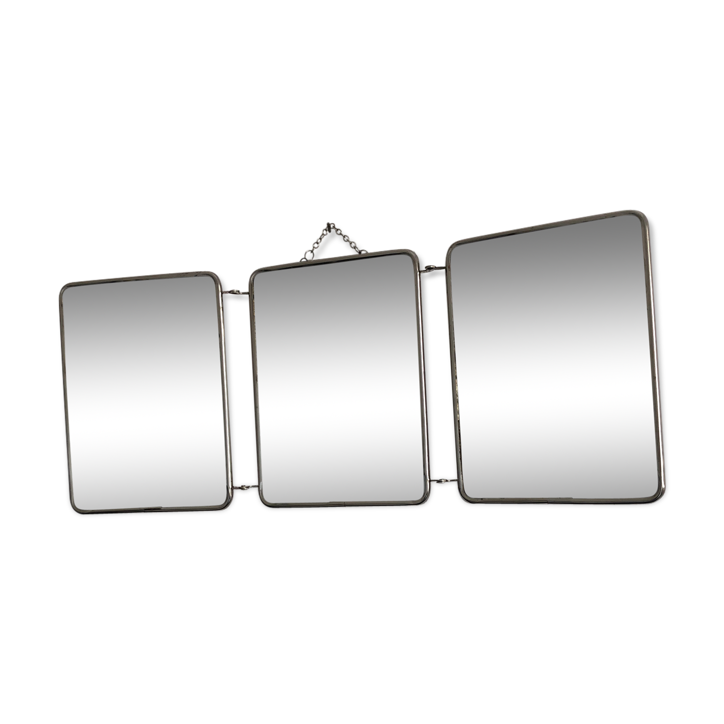 Mirror triptych vintage raspberry barber 1960 - 23 x 56 cm