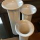 Trio of vintage iridescent ceramic vases