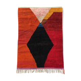 Moroccan Berber carpet Boujaad red with colorful flats 317x185cm