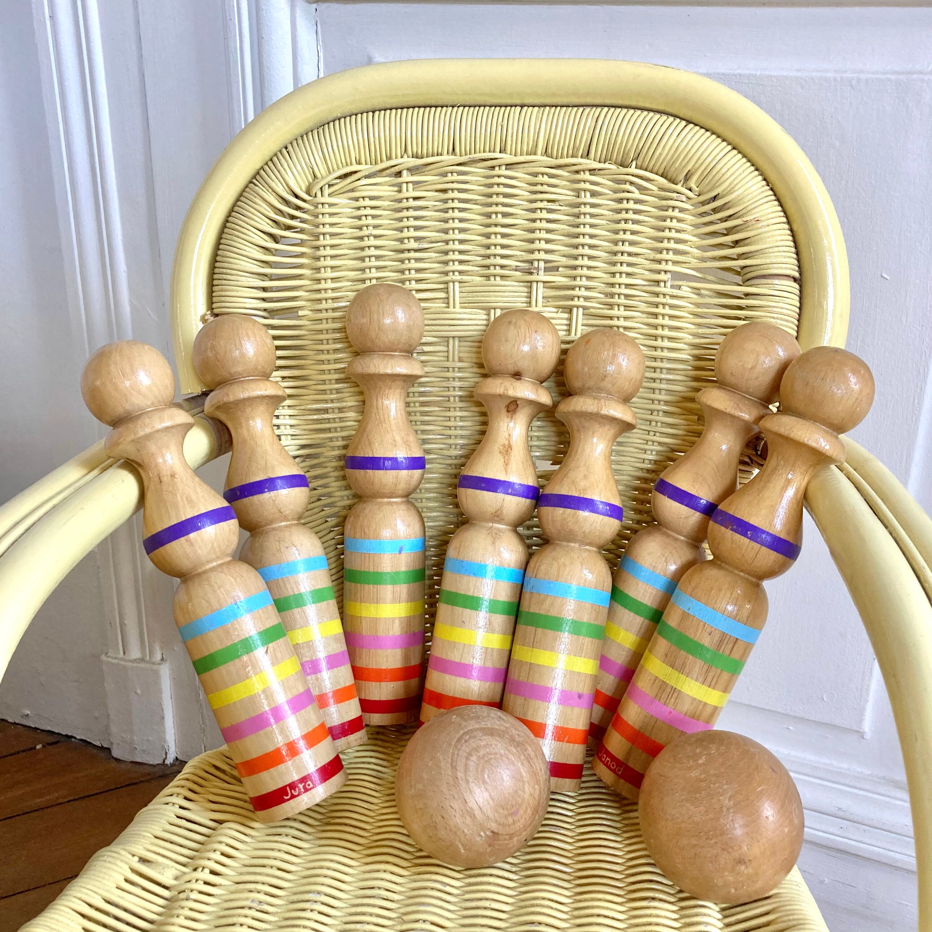 Wooden bowling game