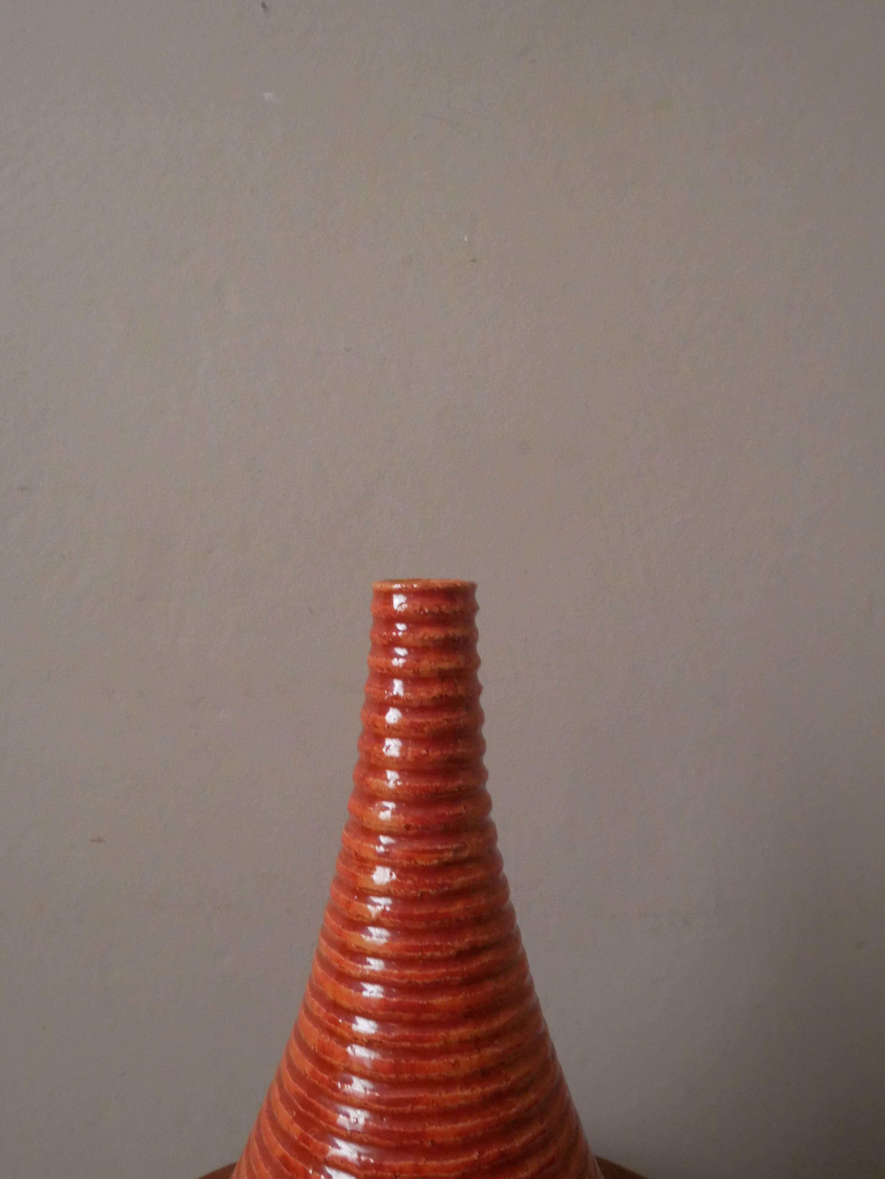 Soliflore vase in vintage enameled ceramic handmade object handmade pottery Scandinavian design