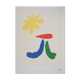 Joan miro : personnage surréaliste et le soleil, lithographie signée