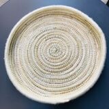 Berber ethnic basket white wool