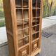 Parisian Art Deco display cabinet from 1950, renovated in raw solid oak, 101cm.