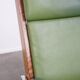 Green Cowhide Leather and Wooden Vintage Armchair