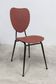 Vintage 70s chair in black lacquered metal and atypical red vinyl