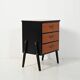 Small Scandinavian black lacquered chest of drawers from the 1950s