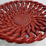 Braided glazed ceramic fruit cup, 33 cm