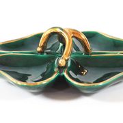 Plat faïence trefle vert
